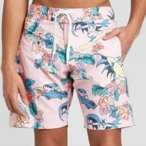 Batman Floral Hawaiian Swim Trunks Board Shorts Size Men's Size M